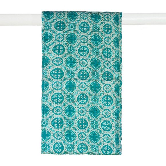 Taj Hotel Home Decor Kantha Cotton Scarve | 1-Piece | Multicolor | 18"x72" - Picture 2 of 2